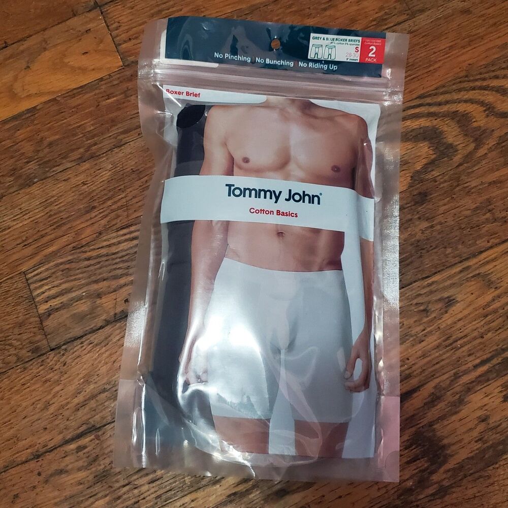 2-pack of Tommy John Grey & Blue Roxer Briefs small msrp $24.97